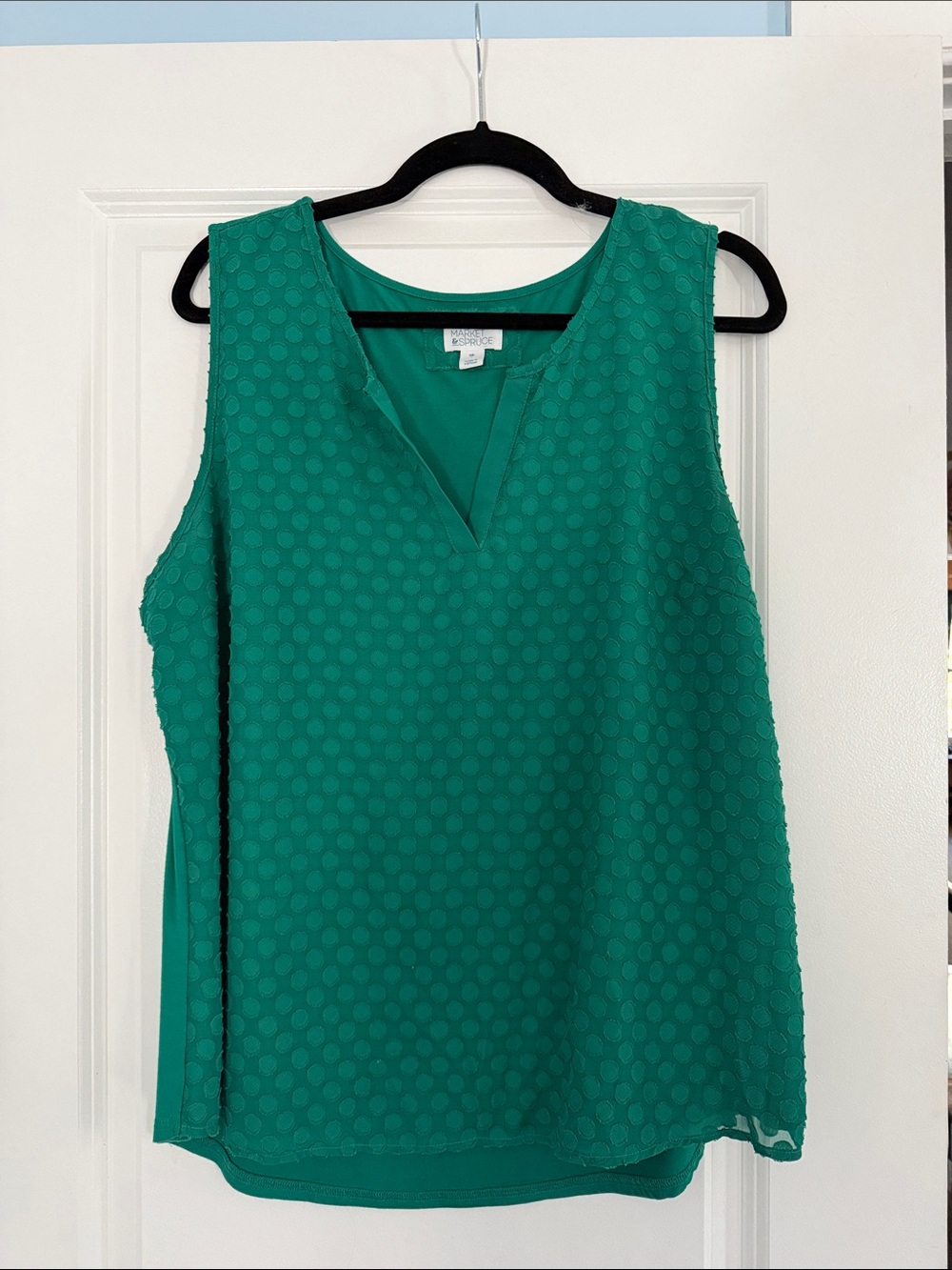 Market & Spruce Teal Textured V-Neck Sleeveless Camisole